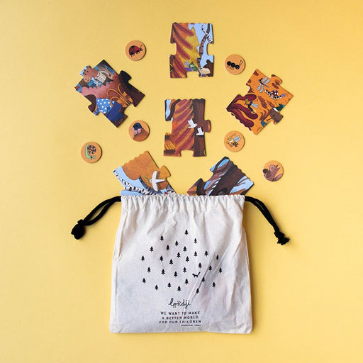 caption-Londji Puzzle and Observation Pieces in Cloth Bag