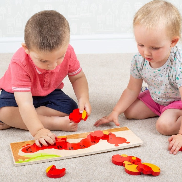 Wooden Caterpillar Counting Puzzle