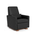caption-Monte Grano Recliner in Black Enviroleather on Walnut Base
