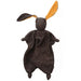 caption-Dark Brown Bunny with Orange Ears and stuffed with wool