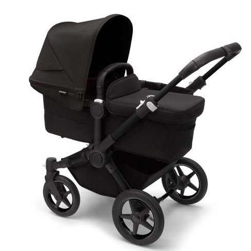 caption-Bugaboo Donkey5 Handle in Midnight Black Frame with Bassinet