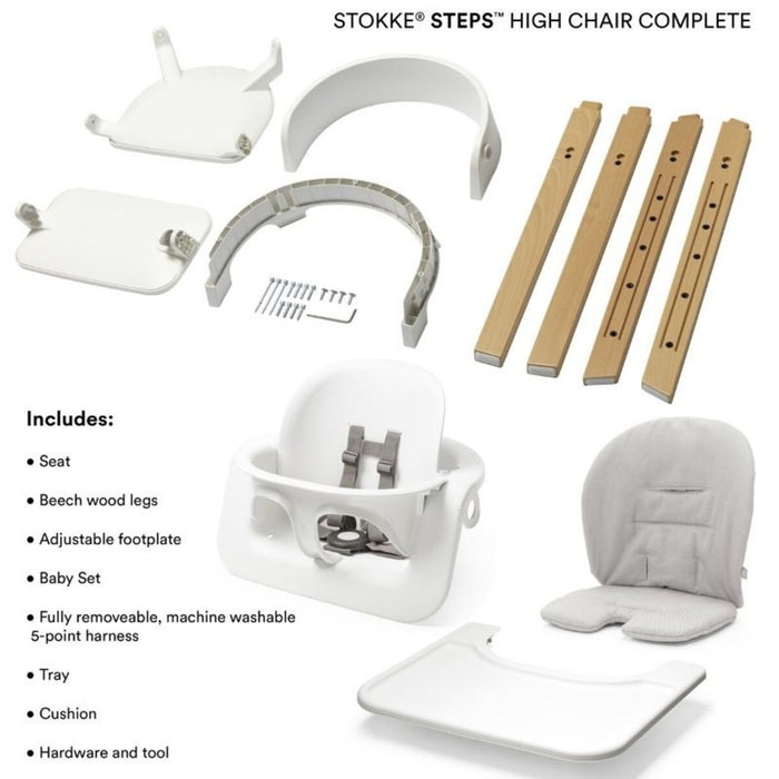 Stokke Steps High Chair W/ Cushions + Tray - nurtured.ca