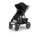 Black stroller on a white background