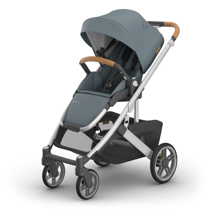 UPPAbaby Cruz V3 Stroller with brown handles on a white background