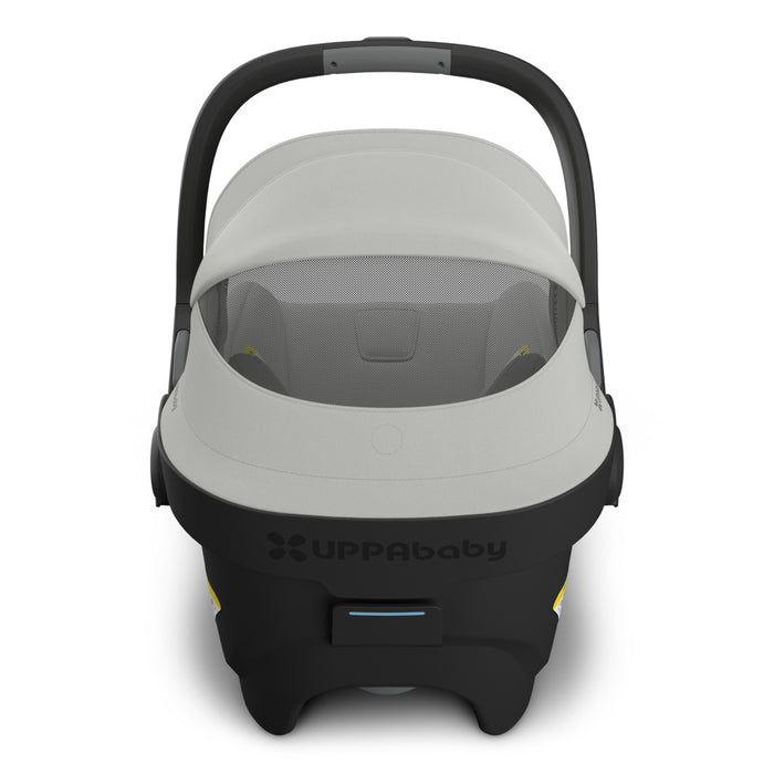 Uppababy baby car seat with canopy on a white background