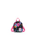 Floral-patterned backpack with pink straps on a white background