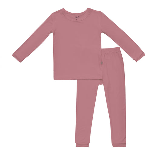 caption-Dusty Rose Bamboo Children's PJ Set by Kyte Baby