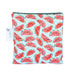 Pouch with watermelon pattern on a light blue background