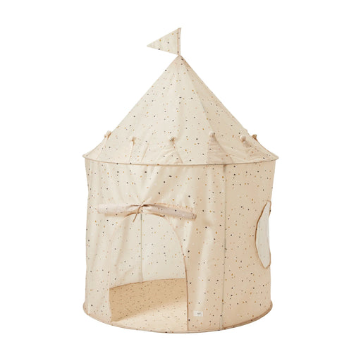 Children's play tent with terrazzo pattern on a white background
