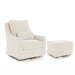Beige armchair and ottoman set on a white background