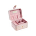 Pink Rockahula jewelry box with compartments on a white background