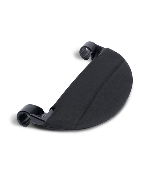 Black stroller leg rest on a white background