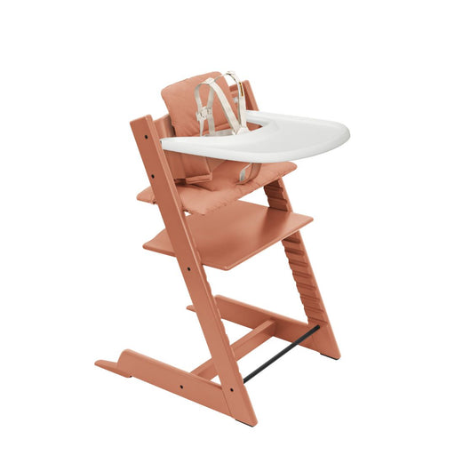 Stokke Tripp Trapp® High Chair² for baby in Terracotta with Terracotta cushion on white background