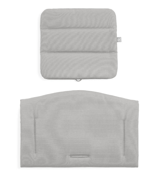 Two gray textured pillows on a white background