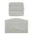 Two light gray textured pillows on a white background