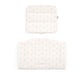 Two white woven mats on a white background