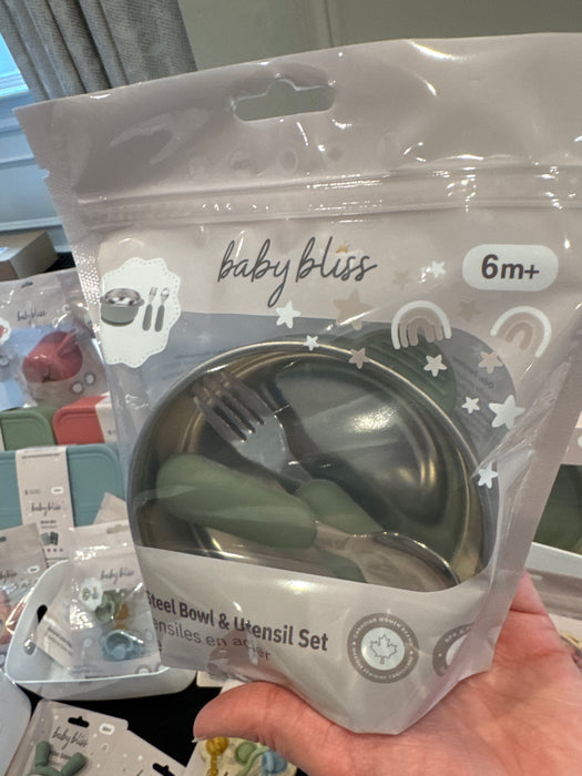 Baby Bliss stainless steel bowl and utensils - Nurtured
