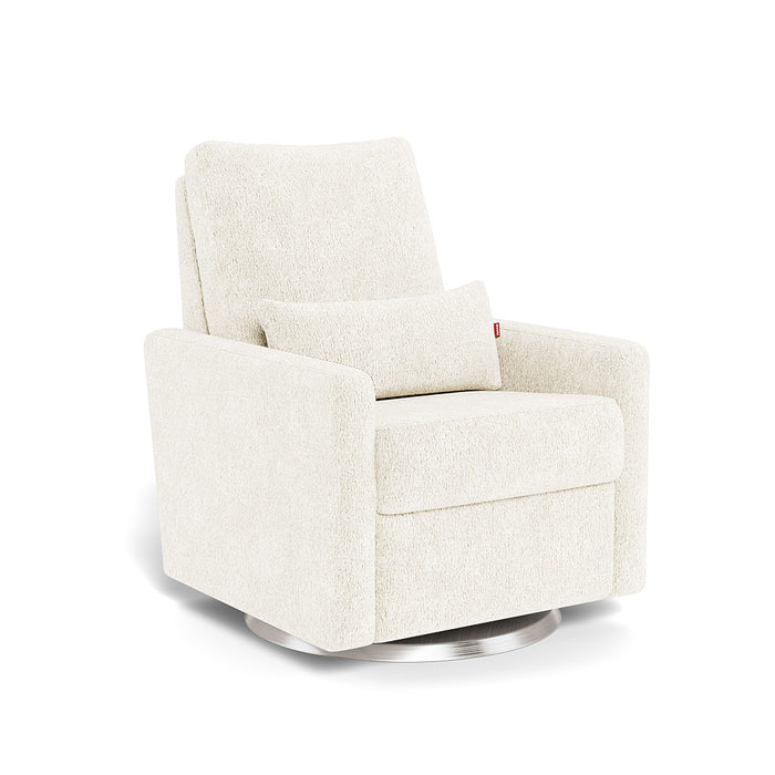 caption-Matera in Faux Sheepskin with Brushed Steel Swivel