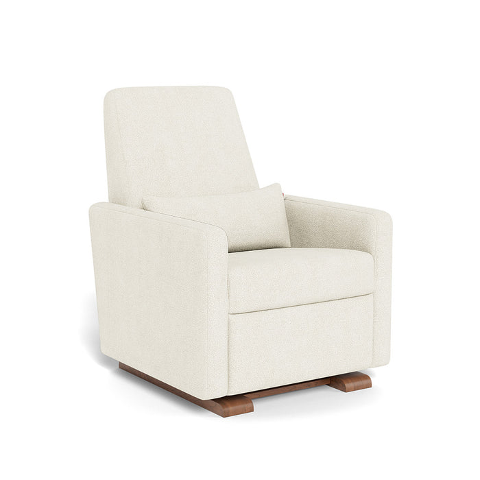 caption-Monte Grano Recliner in Ivory Boucle on Walnut Base