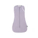 Purple baby sleeping bag with a zipper on a white background