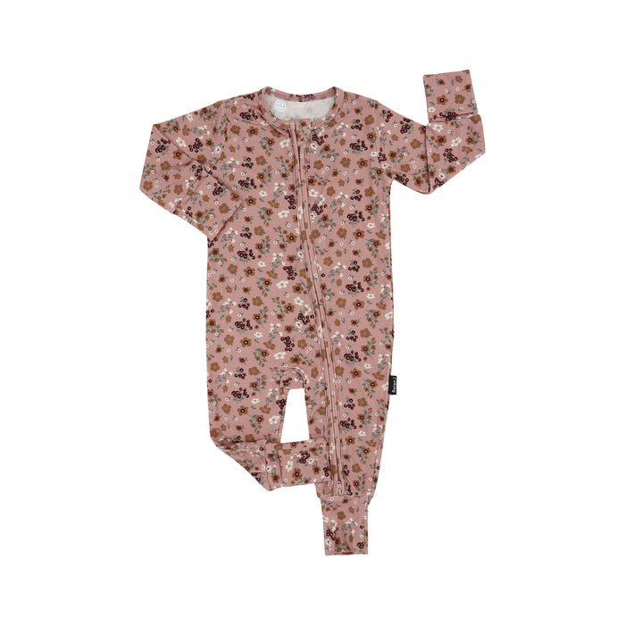 Belan.J Bamboo Footless Zippered Sleeper with Foldover Cuffs - Velvet Garden