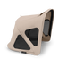 Beige Sun canopy stroller accessory with black mesh on a white background