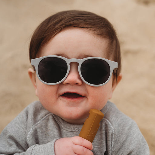 caption-Baby wearing Keyhole framed glasses in Clean Slate