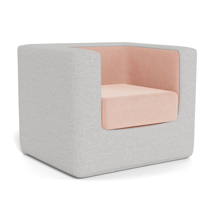 caption-Monte Cubino Kid's Chair in Fog Grey with Petal Pink