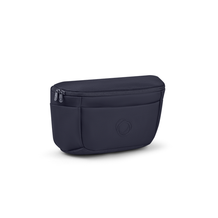 Navy blue waist bag on a white background