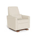 Beige Monte recliner chair with wooden legs on a white background