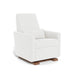 White armchair with wooden legs on a white background