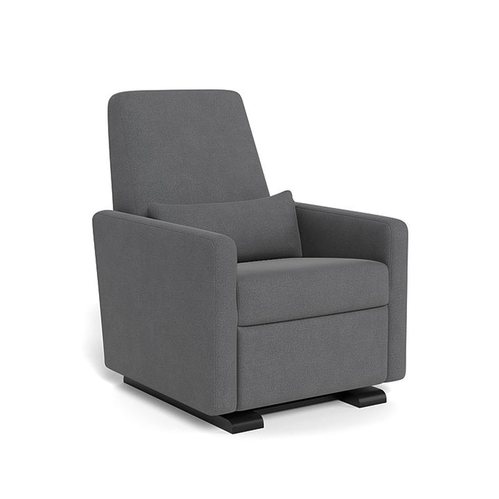 Gray armchair with a pillow on a white background