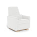 White armchair with wooden legs on a white background