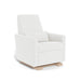 White armchair with wooden legs on a white background
