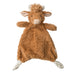 Plush toy highland cow baby clutching toy on a white background