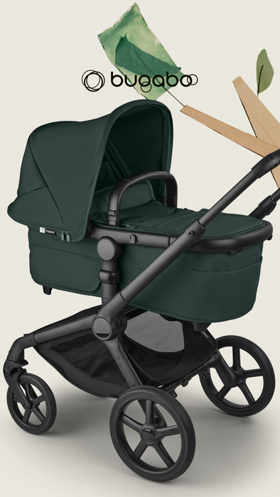 All New Fern Green Bugaboo stroller on a light beige background