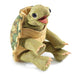 Plush turtle toy with open shell on a white background