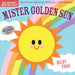Book cover of 'Mister Golden Sun' with a smiling sun illustration and colorful design.