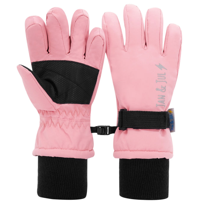 caption-Toasty Dry Gloves in Dusty Pink for Children