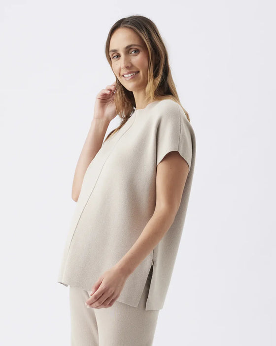 Nardia Nursing Knit Shirt - Stone