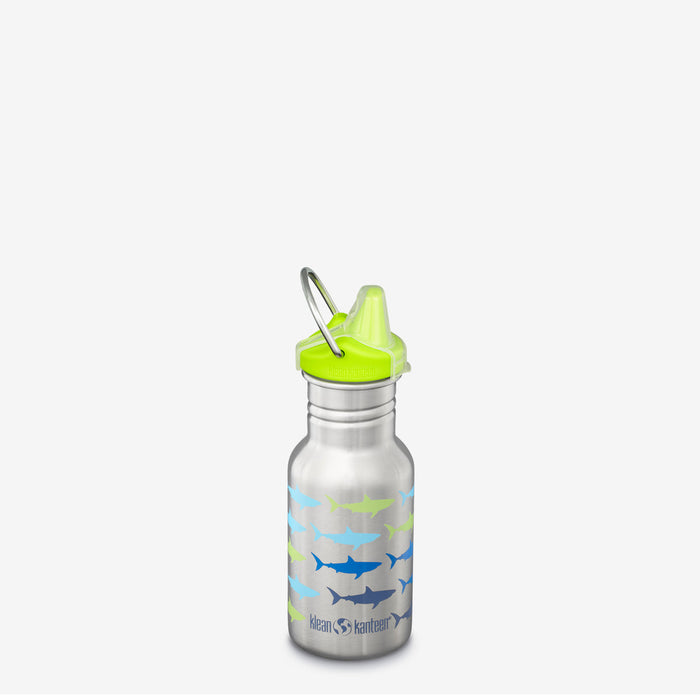 caption-Shark Themed Stainless Steel Sippy Water Bottle by Klean Kanteen 