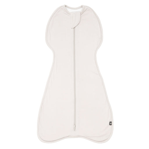 White baby sleeping bag with zipper on a white background