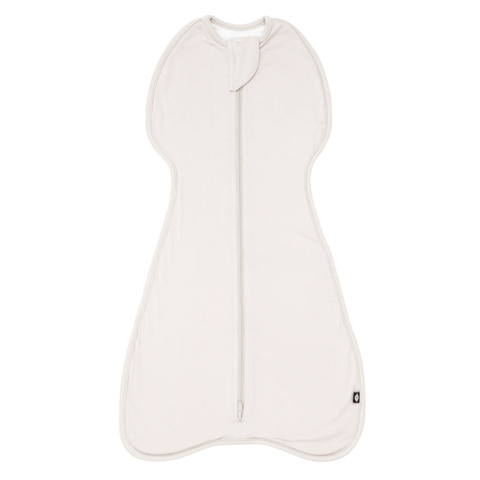 White baby sleeping bag with zipper on a white background