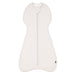 White baby sleeping bag with zipper on a white background