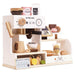 Toy coffee shop set with various items including a coffee machine and food packages, branded as Le Toy Van.