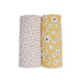 Wildflower and Dots 2-pack of swaddling blankets