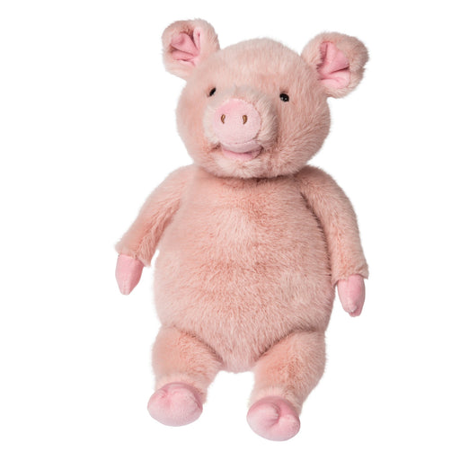 Plush toy pig on a white background