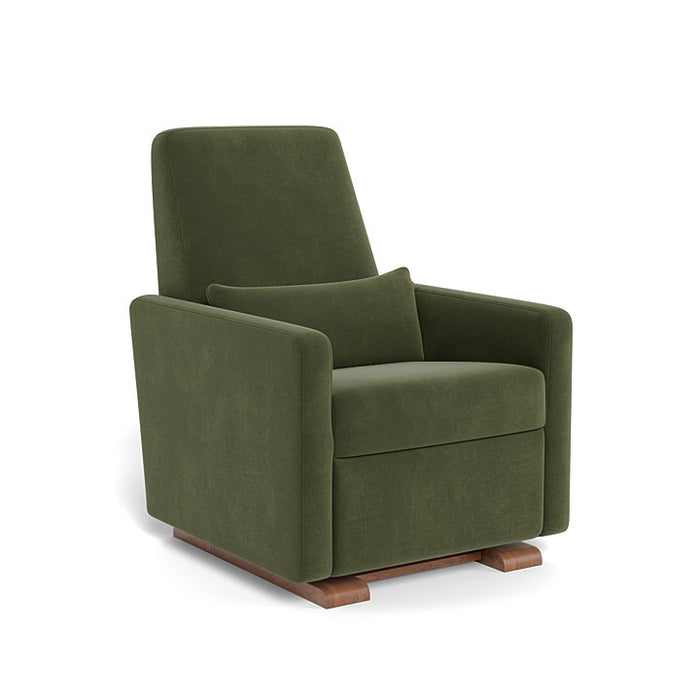 Grano Recliner by Monte Design - Moss Green with Walnut Base with Motor