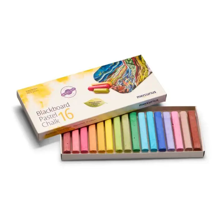 Mercurius Pastel Chalk for Blackboard - 16 Colours