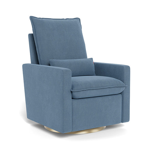 Cortina Glider Recliner by Monte Design - Motorized - Denim with Gold Swivel Base - Nurtured